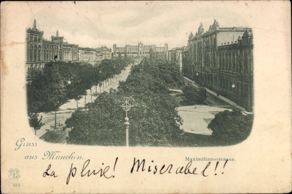 Postcard Munich, Maximiliansstraße