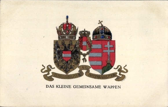 Coat of arms Postcard Kuk Kaiserreich, The small common coat of arms, Austria Hungary