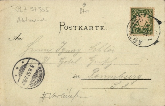 Precursor Chromo-Litho Abtswind Lower Franconia, Hunting Lodge Friedrichsberg