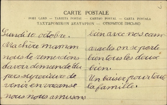 Postcard Annamese Tirailleurs breaking camp