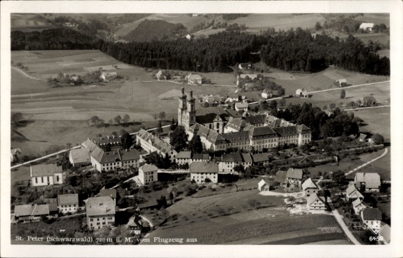 Postcard St. Peter im Schwarzwald, aerial photograph