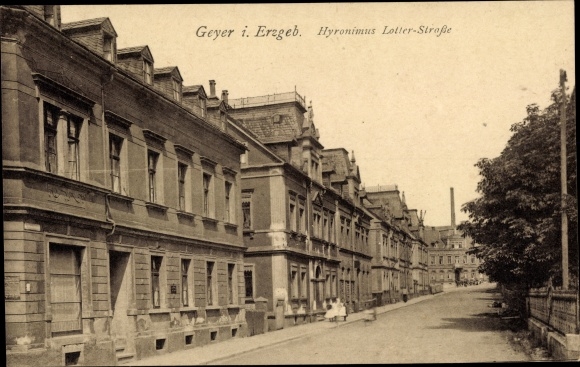 Ak Geyer im Erzgebirge Sachsen, Hieronymus-Lotter-Straße