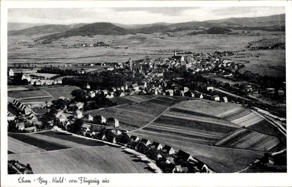 Ak Cham in de Opper-Palts, luchtfoto