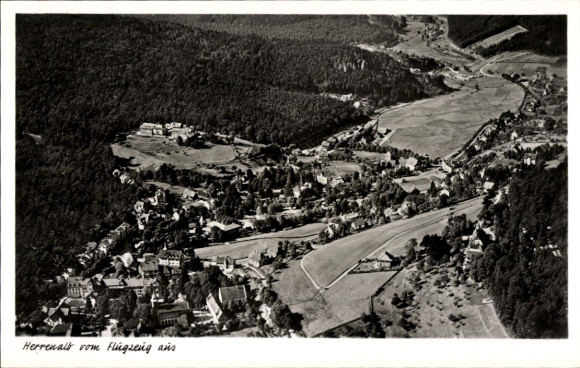 Postcard Bad Herrenalb in the Black Forest, aerial photograph