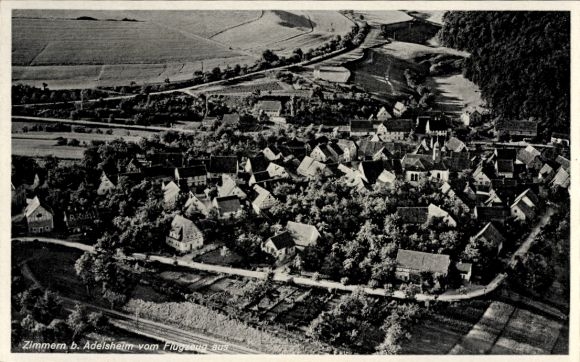 Ak Zimmern (bij Adelsheim) Seckach in Baden, luchtfoto