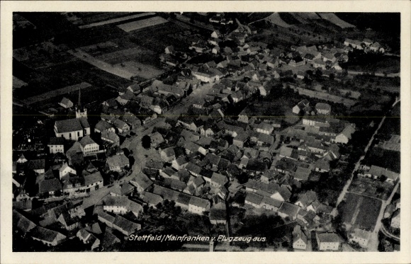 Ak Stettfeld in Mainfranken, Fliegeraufnahme
