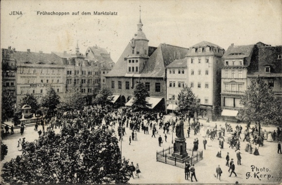 Ak Jena in Thüringen, Frühschoppen auf dem Marktplatz