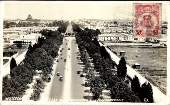 Foto Ak Ciudad de Mexico Mexico City Mexiko Stadt, Blick vom Unabhängigkeits-Denkmal