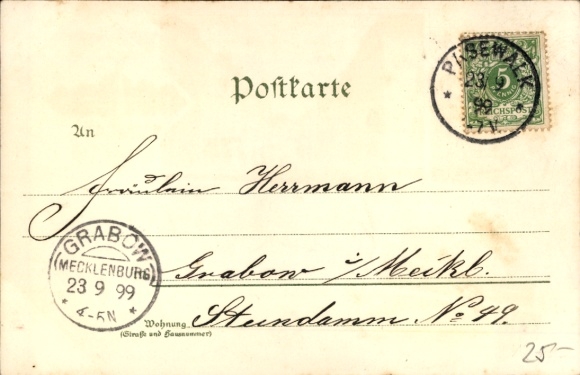 Chromo-Litho Pasewalk in Mecklenburg Vorpommern, war memorial, Marktstraße, barracks