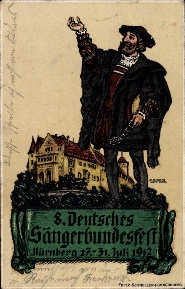 Artist PC Hoffmann, Adolf Oscar, Nuremberg, 8th German Singers&#39; Festival 1912