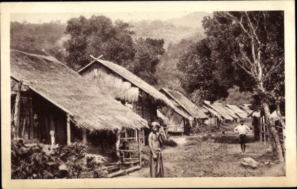 Ak Birma Burma Myanmar, Burmesisches Dof, Anwohner