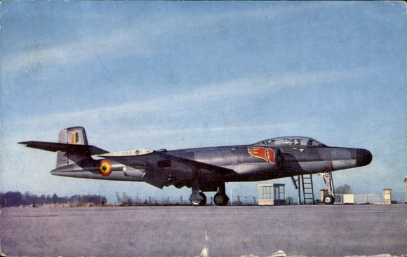 Postcard Belgian fighter aircraft, Avro CF 100