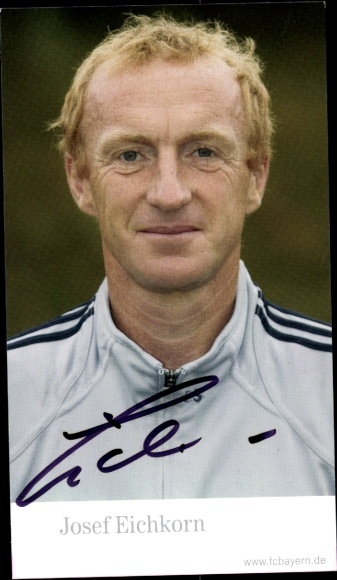 Autograph card Josef Eichkorn, assistant coach, FC Bavaria Munich, T-Com, autograph