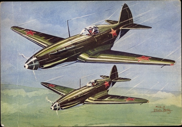 Artist PC Russian Military Aircraft, MIG 3, Fighter Planes, Soviet Union, USSR