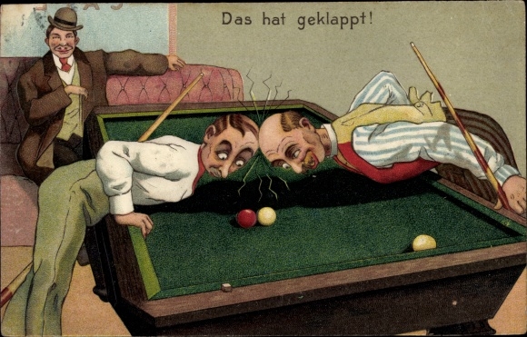 Embossed Chromo-Litho That worked, pool table