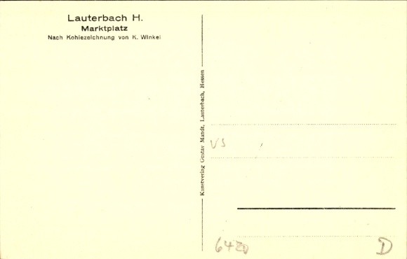 Artist Postcard Winkel, Karl, Lauterbach an der Lauter Hesse, market square