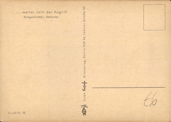 Artist Postcard Schneider, H., The attack continues, Wehrmacht, Panzer IV, Russian campaign, II WW