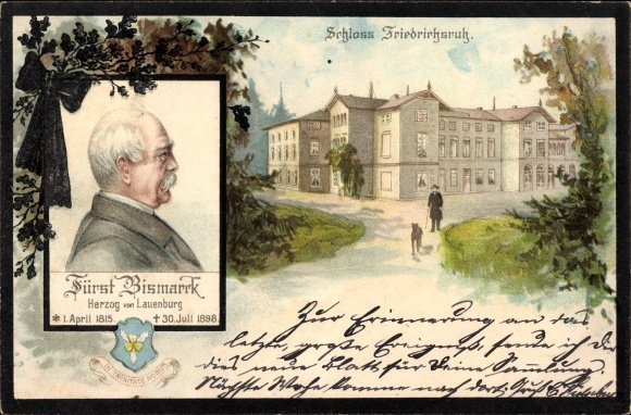 Chromo-Litho Friedrichsruh Aumühle Lower Saxony, Otto von Bismarck, Duke of Lauenburg, Federal Chancellor
