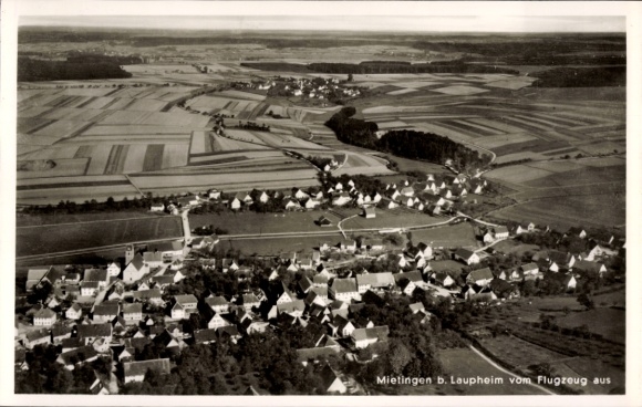 Ak Mietingen Oberschwaben, Luftaufnahme von Mietingen, Felder, Dörfer, Landschaft