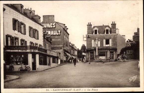 Ak Saint Enogat Dinard Ille et Vilaine, Platz in der Stadt