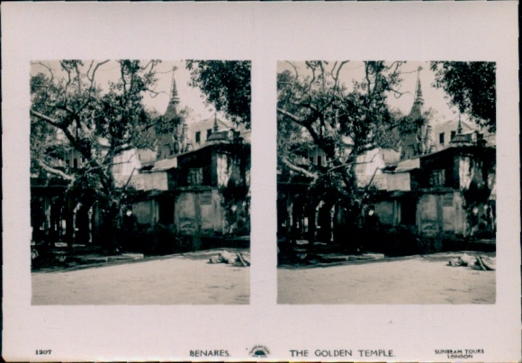 Stereo Photo Varanasi Benares India, The Golden Temple