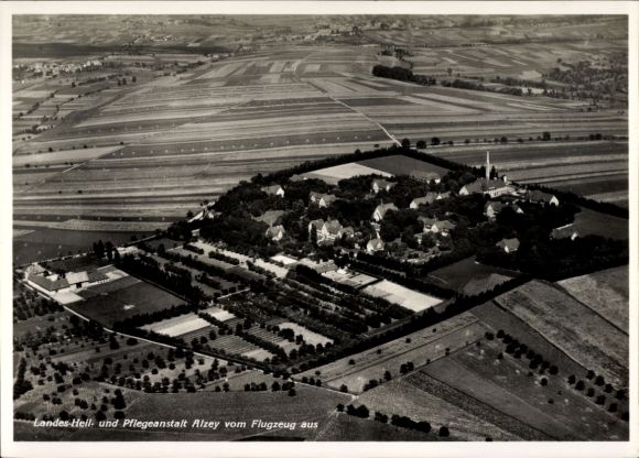Postcard Alzey in Rheinhessen, aerial photograph, state sanatorium and nursing home