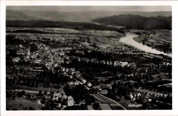 Ak Gailingen am Hochrhein, Fliegeraufnahme