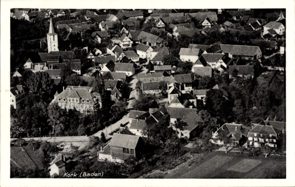 Postcard Kork Kehl am Rhein Baden, aerial photograph