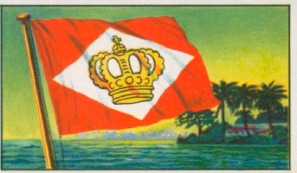 Verzamelfoto rederijvlaggen van de wereldkoopvaardijvloot nr. 268, Koninklijke Paketvaart Maatschappij