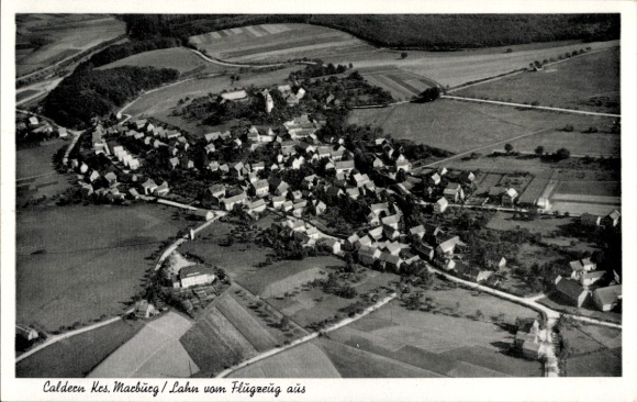 Postcard Caldern Lahntal near Marburg, aerial photograph