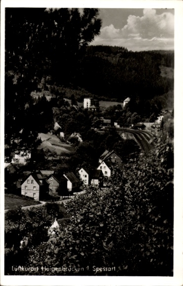 Postcard Heigenbrücken in the Spessart Lower Franconia, partial view