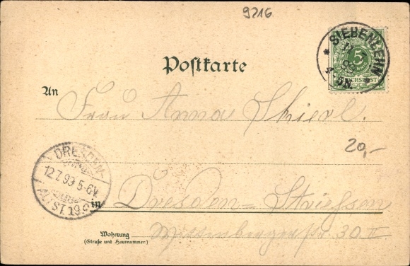 Chromo-Litho Siebenlehn Großschirma in Saxony, Romanus, Ratskeller, school, customs house