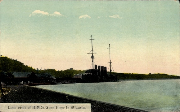 Postcard British warship HMS Good Hope