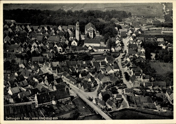 Ak Oettingen am Ries Bayern, Luftbild