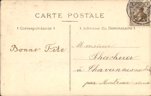 Letters Postcard Vive Louis, man, portrait
