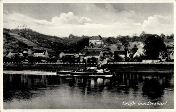 Ak Diesbar Seußlitz Nünchritz an der Elbe, Gasthof Rosengarten