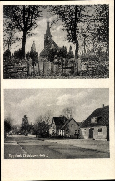 Ak Eggebek Kreis Flensburg, Kirche, Straßenansicht
