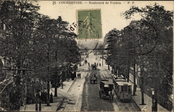 Postcard Courbevoie Hauts de Seine, Boulevard de Verdun