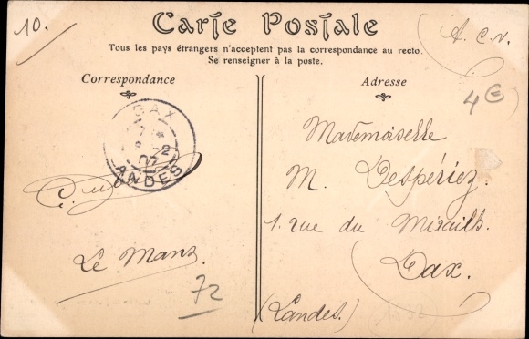 Postcard Le Mans Sarthe, Avenue Thiers, Tram