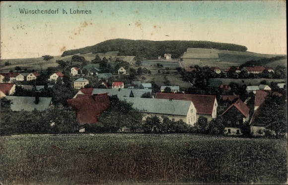 Postcard Wunschdorf Dürrröhrsdorf Dittersbach in Saxony, town view