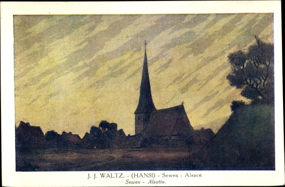 Artist PC Hansi / Jean Jacques Waltz, Sewen Alsace Haut Rhin, Église