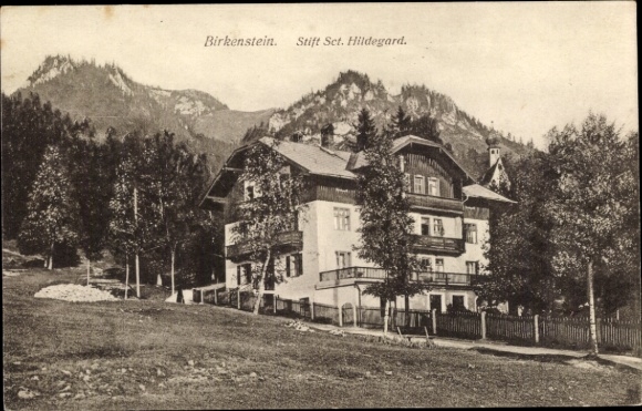 Postcard Birkenstein Fischbachau in Upper Bavaria, St. Hildegard Abbey