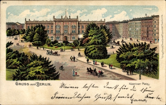 Chromo-Litho Berlin Friedrichshain, Küstriner Platz, Ostbahnhof, Küstriner Bahnhof