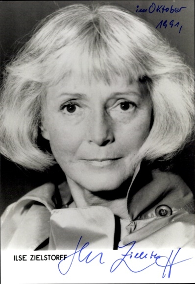 Postcard actress Ilse Zielstorff, portrait, autograph