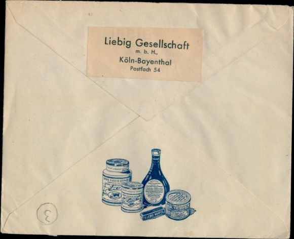 Envelope Liebig GmbH Cologne Bayenthal, Liebig meat extract products
