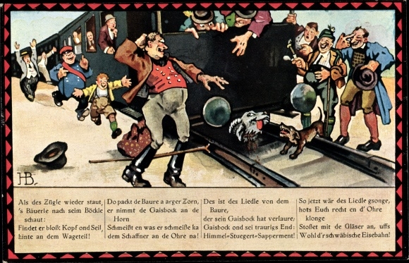 Song artist PC Boettcher, Hans, on the Swabian railway, image 4