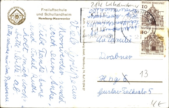 Ansichtkaart Hamburg Wilhelmsburg Moorwerder, openluchtschool, schoolherberg