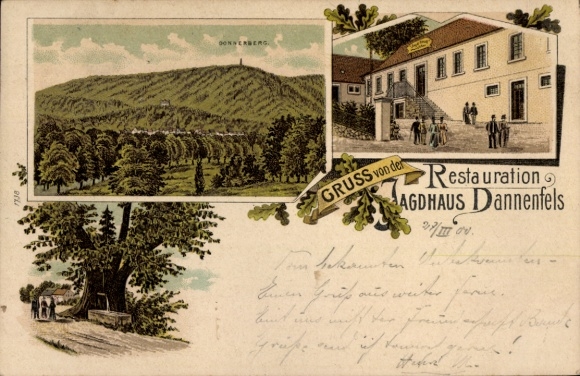 Litho Dannenfels am Donnersberg Pfalz, Donnerberg, Restauration