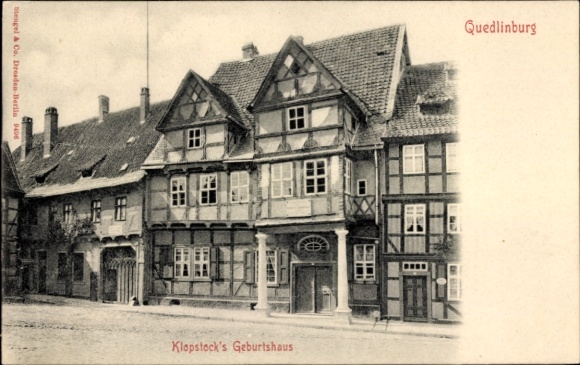 Quedlinburg in the Harz Mountains, Klopstock's birthplace, half-timbered house, historical architecture