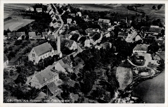 Postcard Lauffen am Neckar Kreis Heilbronn, aerial photograph